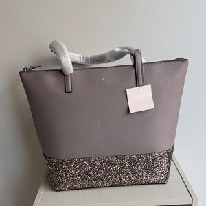 Kate Spade Grey and Glitter Tote